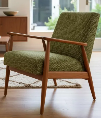 Green Wooden Armchair